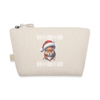 Christmas squirrel with Christmas hat - Organic Pouch - nature - Front