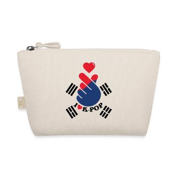 J’aime K-Pop coeur geste de la main Drapeau - Trousse biologique - nature - Devant