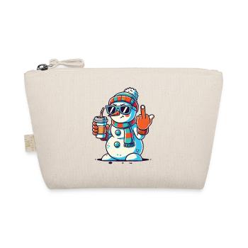 Cooler Schneemann Mit Kaffee Und Sonnenbrille - Bio-Täschchen - Natur - Vorne