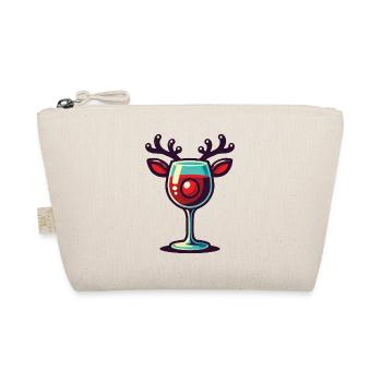 Christmas Wine with Reindeer Wine Glass - Organic Pouch - nature - Front