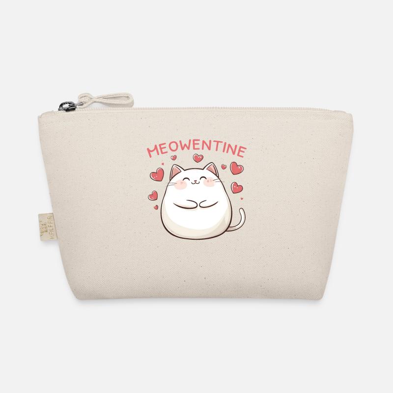 Katze Meowentine Herz Liebe Valentinstag Geschenk Bio-Täschchen