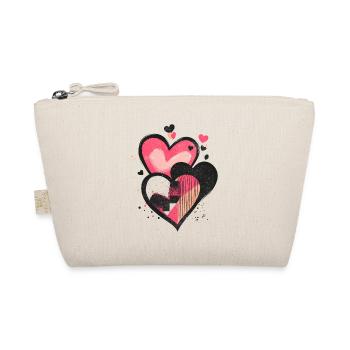 Coeur motif coeurs Saint-Valentin amour cadeau - Trousse biologique - nature - Devant