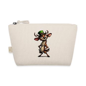 Deer Leprechaun St Patrick Irish Forest Animal - Organic Pouch - nature - Front