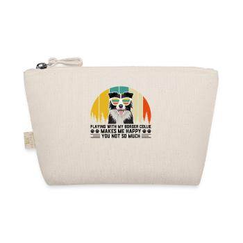 Playing with my Border Collie makes me happy you - Organic Pouch - nature - Front