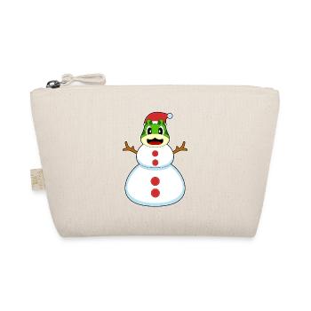 Frosch Weihnachten Schneemann - Bio-Täschchen - Natur - Vorne