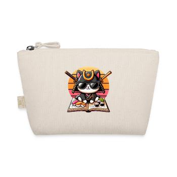 Sushi Master Cat mit Sonnenbrille und Book Lover Sunset - Bio-Täschchen - Natur - Vorne