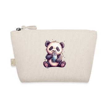 Niedlicher Panda mit Tee - Bio-Täschchen - Natur - Vorne