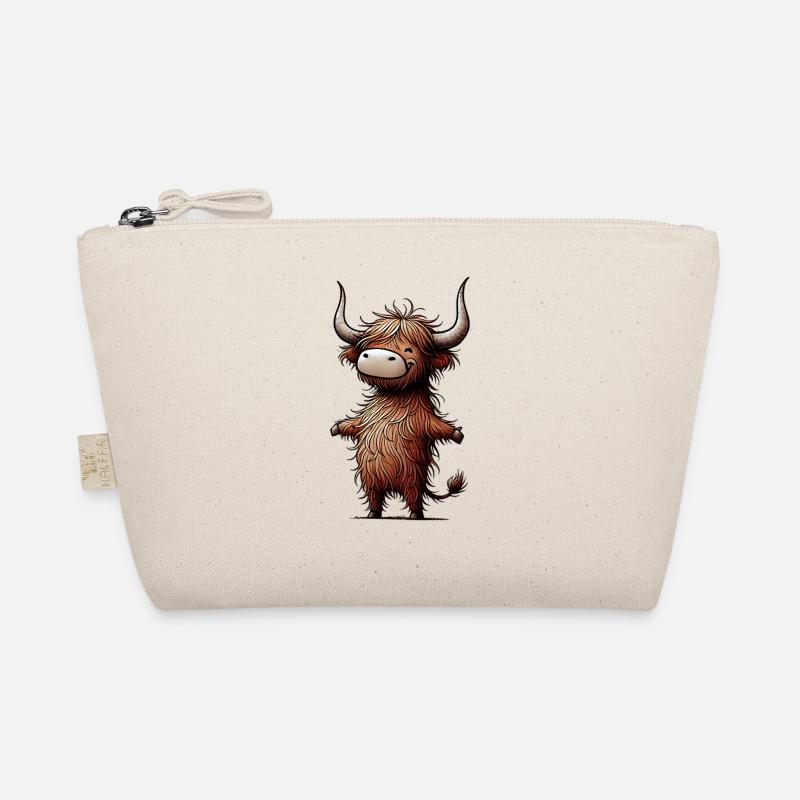 Vache des Highlands heureuse Conception mignonne des médias sociaux Trousse biologique