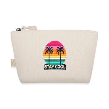 Stay Cool – Retro Pixel-Art Sunset Design - Organic Pouch - nature - Front