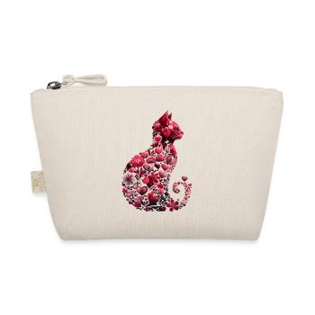Chat romantique coeurs et fleurs Chat Saint-Valentin - Trousse biologique - nature - Devant