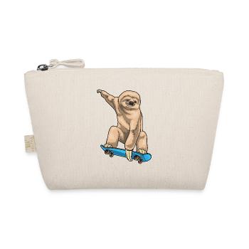 Faultier Skater Skateboard - Bio-Täschchen - Natur - Vorne