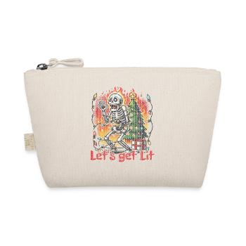 Funny Skeleton Christmas Let's Get Lit - Organic Pouch - nature - Front