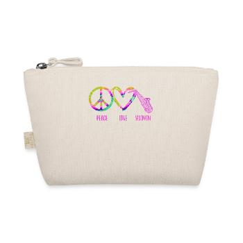 Saxophones Tie Dye Peace Love - Trousse biologique - nature - Devant