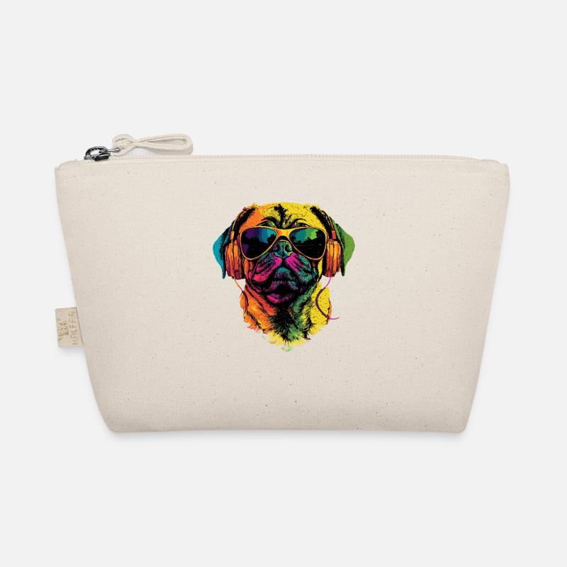 Mops Beige Hunde Liebe Carlin Kleiner Süßer Mops Bio-Täschchen