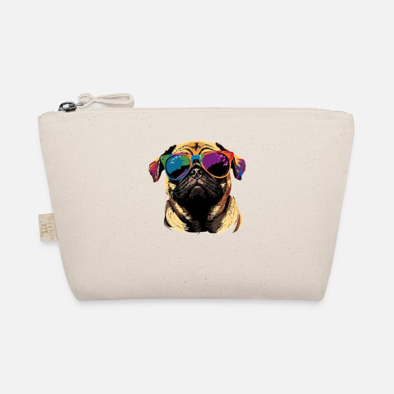 Mops Beige Hunde Liebe Carlin Kleiner Süßer Mops Bio-Täschchen