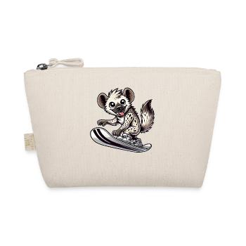 Hyena Snowboard Comic Winter Sports Holiday - Organic Pouch - nature - Front