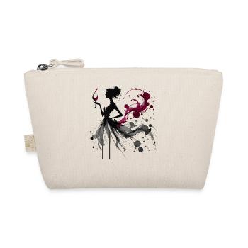 Elegant Wine Lover Silhouette Art - Organic Pouch - nature - Front