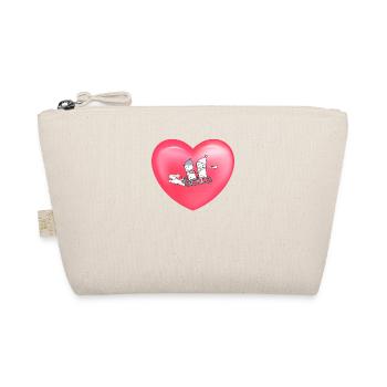 Niedlicher Winter Schlittenfahren Herz Ballon Cute - Bio-Täschchen - Natur - Vorne