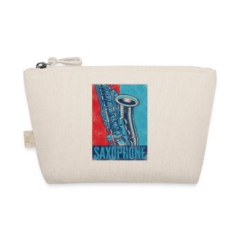 Saxophones Retro Vintage Saxophones - Organic Pouch - nature - Front