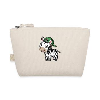 Cute Zebra with Hat - Organic Pouch - nature - Front