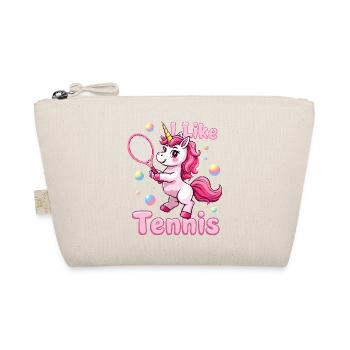 Einhorn Tennis Kinder Geschenk - Bio-Täschchen - Natur - Vorne