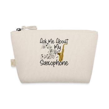 Saxophone Ask Me About My - Organic Pouch - nature - Front