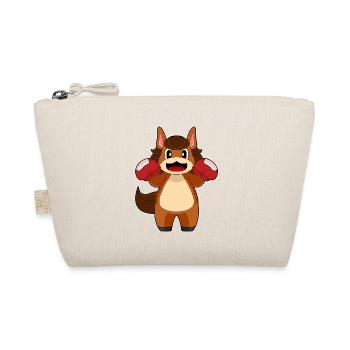 Pferd Boxer Boxhandschuhe Boxen - Bio-Täschchen - Natur - Vorne