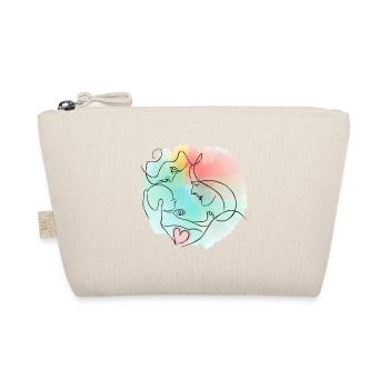 Mother, father, baby - colorful family motif - Organic Pouch - nature - Front