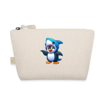 Lustiger Pinguin Hai Karneval Cartoon - Bio-Täschchen - Natur - Vorne