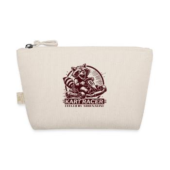 Kart Racer Adrenaline Driven Raccoon - Organic Pouch - nature - Front