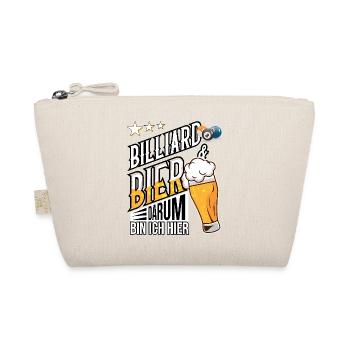 Billiard und Bier darum bin ich hier Geschenkidee - Bio-Täschchen - Natur - Vorne
