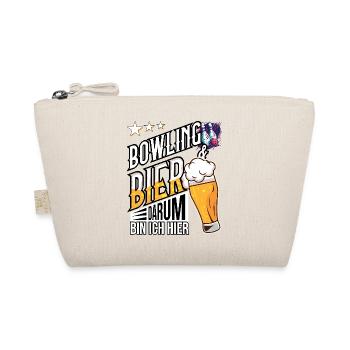 Bowling und Bier darum bin ich hier Geschenkidee - Bio-Täschchen - Natur - Vorne