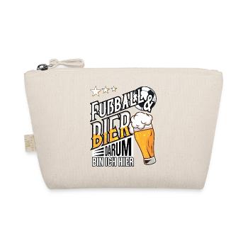 Fußball und Bier darum bin ich hier Geschenkidee - Bio-Täschchen - Natur - Vorne