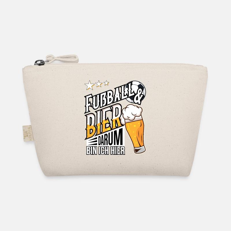 Fußball und Bier darum bin ich hier Geschenkidee Bio-Täschchen