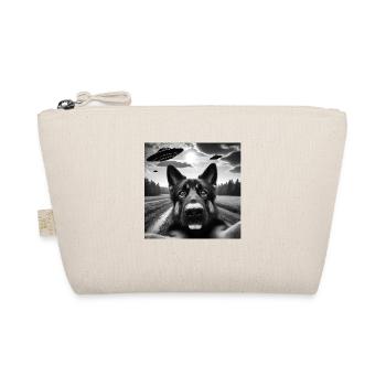 German2 Shepherd Funny GSP Selfie with UFOs Weird - Bio-Täschchen - Natur - Vorne