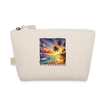 Waikiki Sunset Palm Trees Sea Beach - Organic Pouch - nature - Front