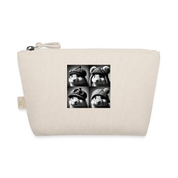 hamster Selfie Funny Hats Vintage Photo Shoot Anim - Organic Pouch - nature - Front