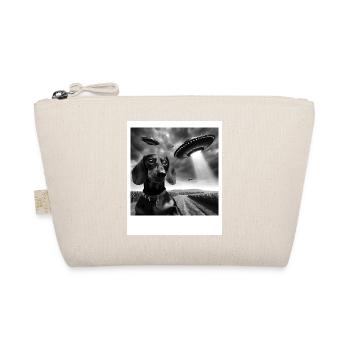 Dachshund Dog Mom Dad Funny Graphic Selfie UFOs We - Organic Pouch - nature - Front
