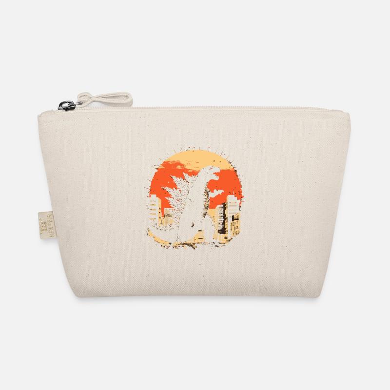 Kaiju Monster Design Sunset Geschenkidee Bio-Täschchen