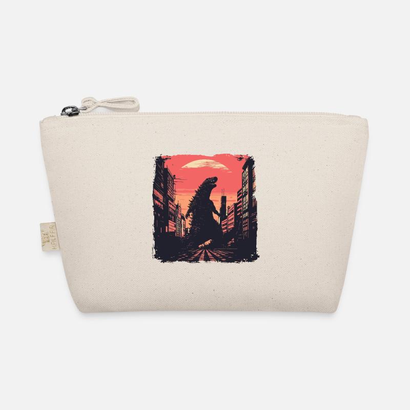 Kaiju Monster Design Sunset Geschenkidee Bio-Täschchen