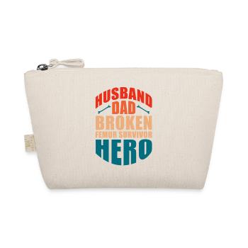Husband Dad Broken Femur Survivor Hero Broken Leg - Bio-Täschchen - Natur - Vorne