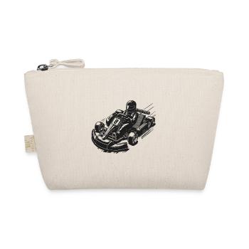 Retro Go-Kart Driver Vintage Design - Organic Pouch - nature - Front