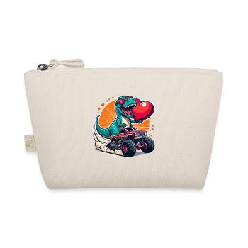 Valentine's Day Dino Heart Monster Truck In Love Love - Organic Pouch - nature - Front