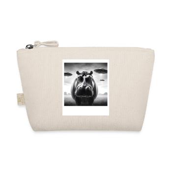 Hippo Sci-fi Funny Graphic Selfie with UFOs Weird - Organic Pouch - nature - Front