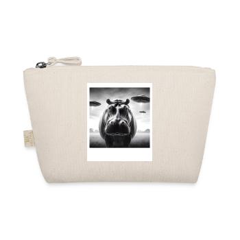 Hippo Sci-fi Funny Graphic Selfie with UFOs Weird - Organic Pouch - nature - Front