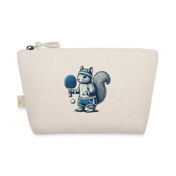Retro Table Tennis Squirrel Fun - Organic Pouch - nature - Front