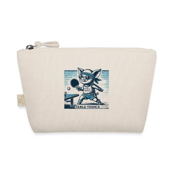 Lustiges Tischtennis Schweinchen Im Vintage Stil - Bio-Täschchen - Natur - Vorne