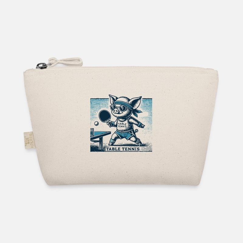 Drôle de ping-pong cochon dans le style vintage Trousse biologique