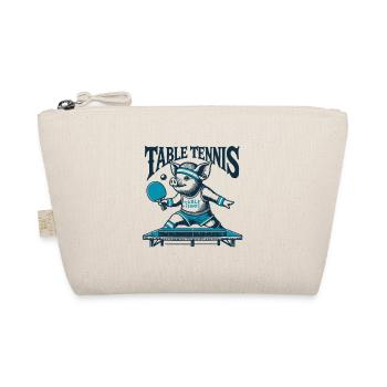 Lustiges Tischtennis Schwein Vintage Stil - Bio-Täschchen - Natur - Vorne