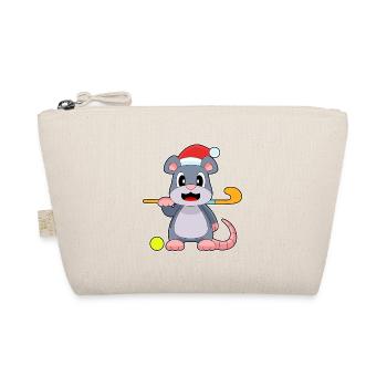 Maus Weihnachten Feldhockey - Bio-Täschchen - Natur - Vorne